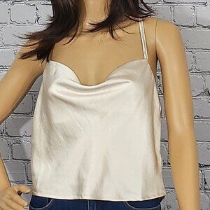 2/$30 Lulus Satin Crowl Neck Cami Tank Top Size S